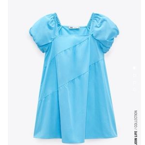 Zara Poplin Puff sleeve dress